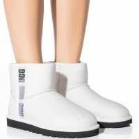 UGG CLASSIC MINI SIDE LOGO II BOOTIE IN WHITE -Sewing Down South shop ugg classic mini side logo ii bootie in white white 1 1 c1