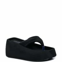 VERONICA BASIC FLATFORM FLIP FLOP SANDAL IN BLACK -Sewing Down South shop veronica basic flatform flip flop sandal in black black 3 3