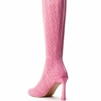 ZERO GRAVITY MID CALF KNIT CHUNKY BOOT IN PINK -Sewing Down South shop zero gravity mid calf knit chunky boot in pink pink 4 4